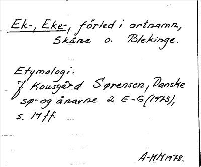 Bild på arkivkortet för arkivposten Ek-, Eke-