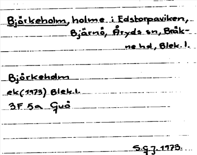 Bild på arkivkortet för arkivposten Björkeholm