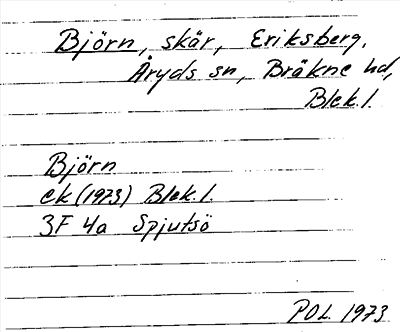 Bild på arkivkortet för arkivposten Björn