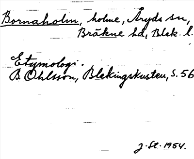 Bild på arkivkortet för arkivposten Bornaholm