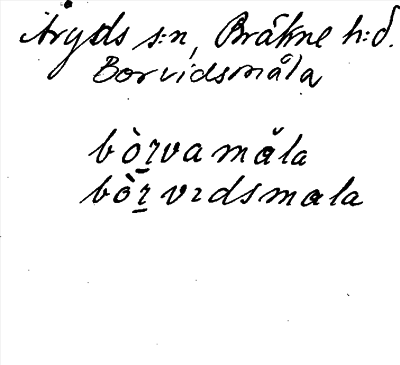 Bild på arkivkortet för arkivposten Borvidsmåla