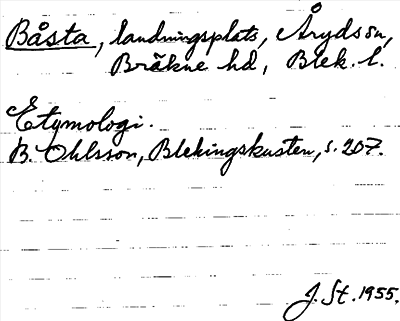 Bild på arkivkortet för arkivposten Båsta