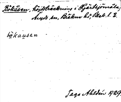 Bild på arkivkortet för arkivposten Bökåsen