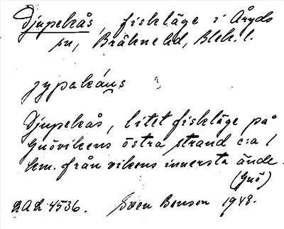 Bild på arkivkortet för arkivposten Djupekås