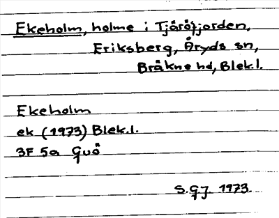 Bild på arkivkortet för arkivposten Ekeholm