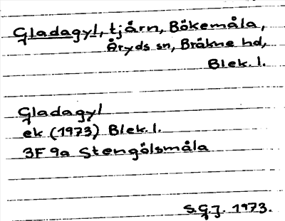 Bild på arkivkortet för arkivposten Gladagyl