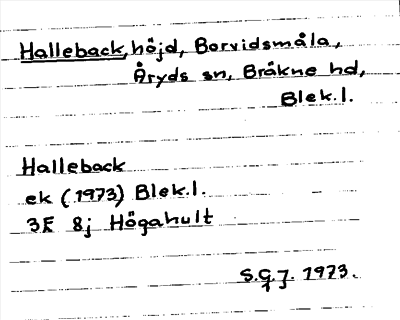 Bild på arkivkortet för arkivposten Halleback