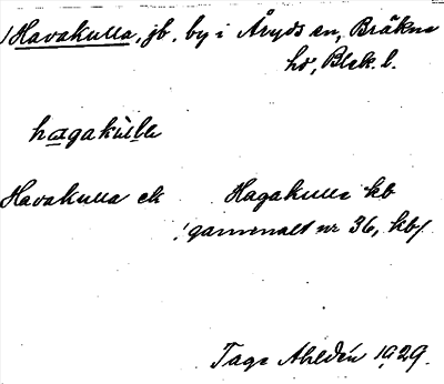 Bild på arkivkortet för arkivposten Havakulla