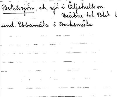 Bild på arkivkortet för arkivposten Betetssjön