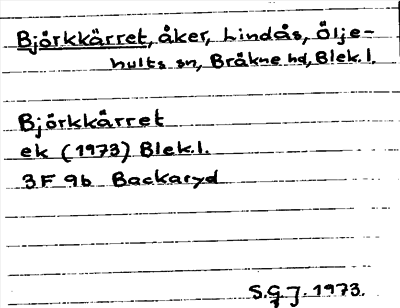 Bild på arkivkortet för arkivposten Björkkärret