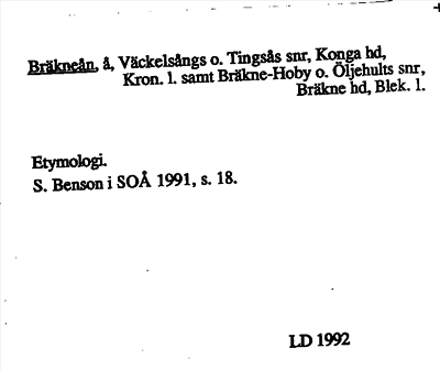 Bild på arkivkortet för arkivposten Bräkneån
