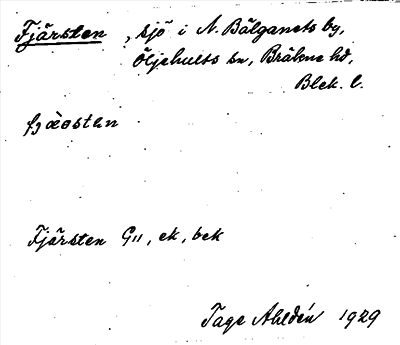 Bild på arkivkortet för arkivposten Fjärsten