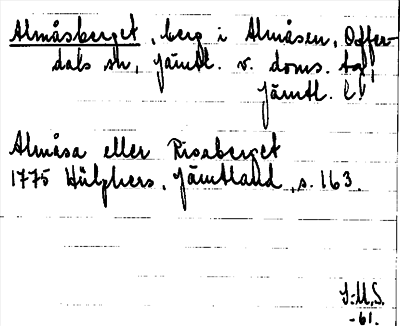 Bild på arkivkortet för arkivposten Almåsberget