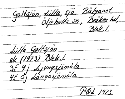 Bild på arkivkortet för arkivposten Galtsjön, Lilla