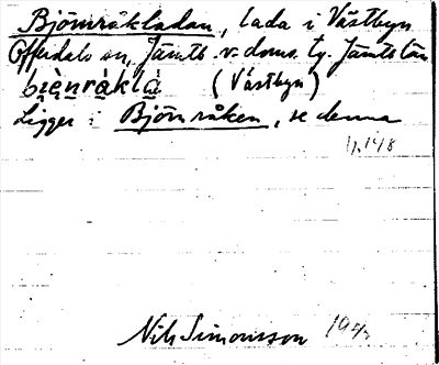 Bild på arkivkortet för arkivposten Björnråkladan