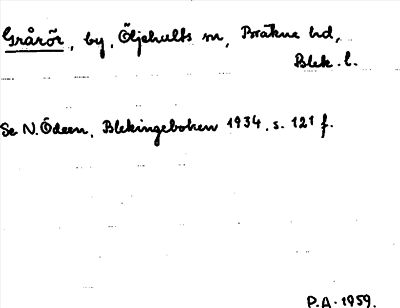 Bild på arkivkortet för arkivposten Grårör