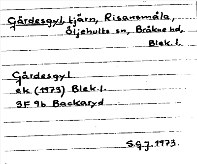 Bild på arkivkortet för arkivposten Gärdesgyl