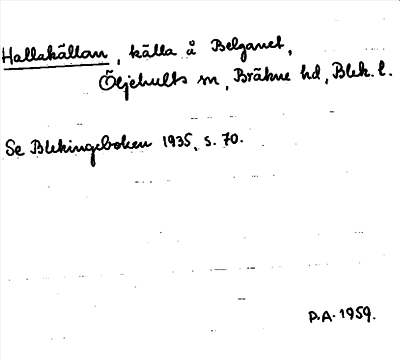 Bild på arkivkortet för arkivposten Hallakällan