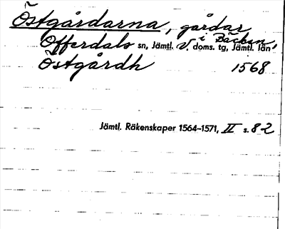 Bild på arkivkortet för arkivposten Östgårdarna