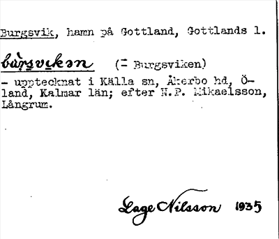 Bild på arkivkortet för arkivposten Burgsvik