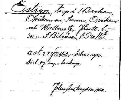 Bild på arkivkortet för arkivposten Östryn