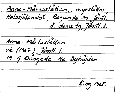 Bild på arkivkortet för arkivposten Anna-Märtaslåtten