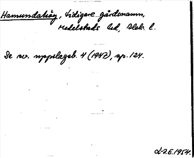 Bild på arkivkortet för arkivposten Hamundahöy