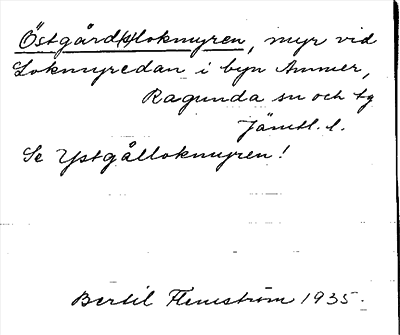 Bild på arkivkortet för arkivposten Östgård(s)lokmyren