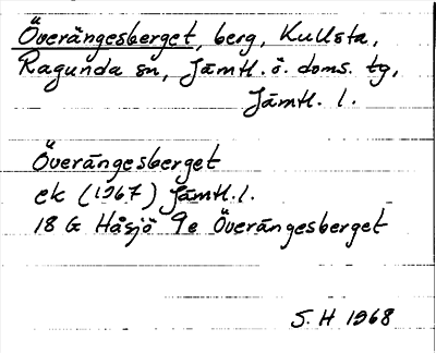 Bild på arkivkortet för arkivposten Överängesberget