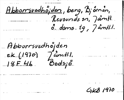 Bild på arkivkortet för arkivposten Abborrsvedhöjden