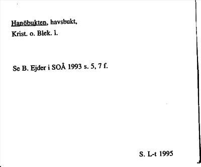 Bild på arkivkortet för arkivposten Hanöbukten