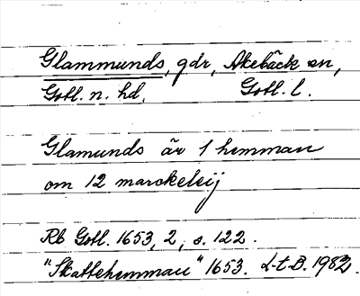 Bild på arkivkortet för arkivposten Glammunds