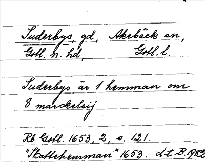 Bild på arkivkortet för arkivposten Suderbys