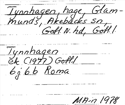 Bild på arkivkortet för arkivposten Tynnhagen