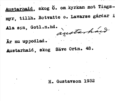 Bild på arkivkortet för arkivposten Austarhaid