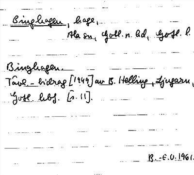 Bild på arkivkortet för arkivposten Binghagen