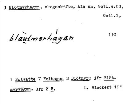 Bild på arkivkortet för arkivposten Blötmyrhagen