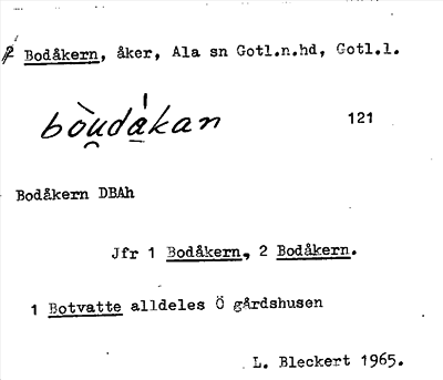 Bild på arkivkortet för arkivposten Bodåkern