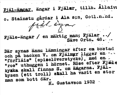 Bild på arkivkortet för arkivposten Fjäl-ängar
