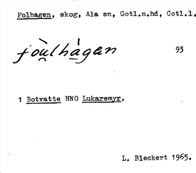 Bild på arkivkortet för arkivposten Folhagen