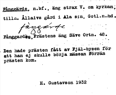 Bild på arkivkortet för arkivposten Fånggärde