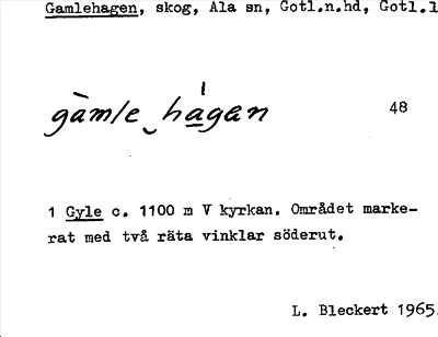 Bild på arkivkortet för arkivposten Gamlehagen