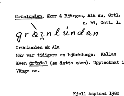 Bild på arkivkortet för arkivposten Grönlunden