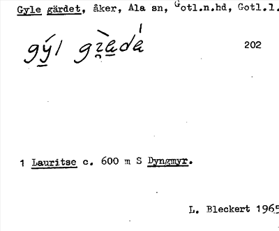 Bild på arkivkortet för arkivposten Gyle gärdet