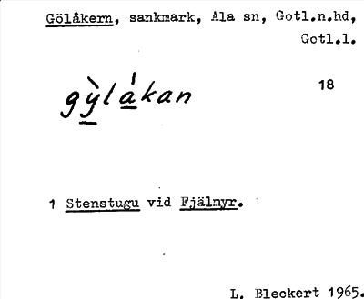 Bild på arkivkortet för arkivposten Gölåkern