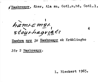 Bild på arkivkortet för arkivposten Hambremyr