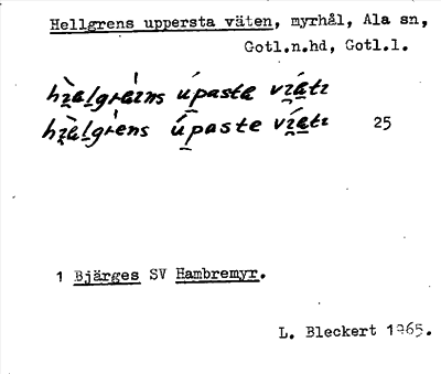 Bild på arkivkortet för arkivposten Hellgrens uppersta väten