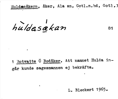 Bild på arkivkortet för arkivposten Huldasåkern