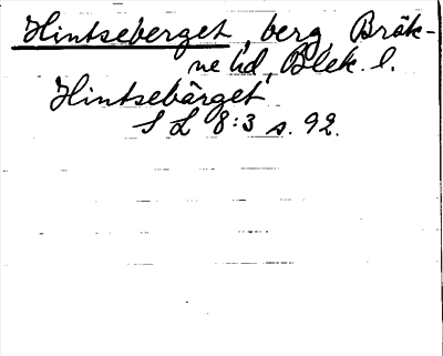 Bild på arkivkortet för arkivposten Hintseberget