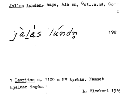 Bild på arkivkortet för arkivposten Jalles lunden